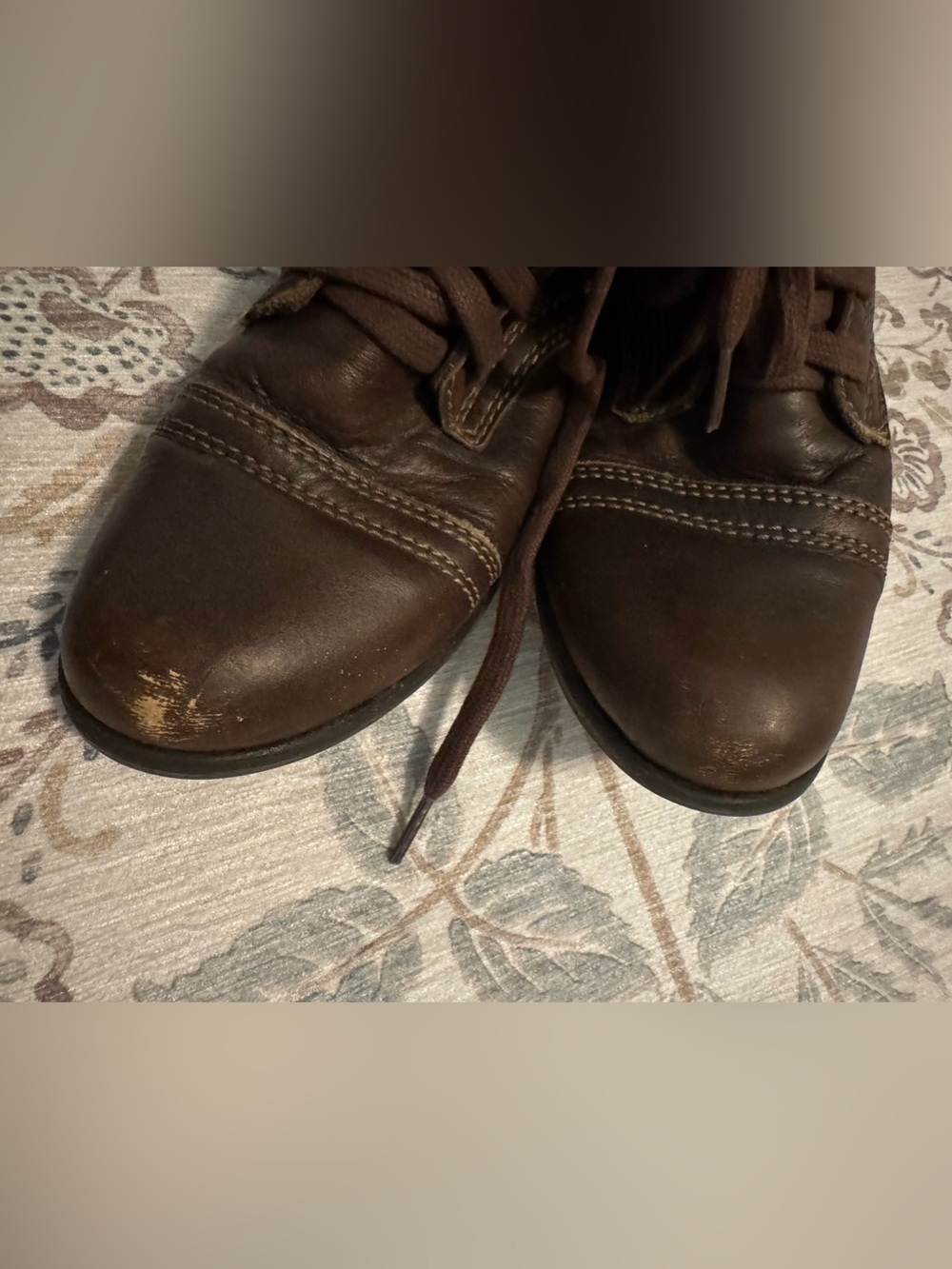 Steve Madden Womens Troopa Combat Boots Size 8 Brown Leather Biker Lace Up Boho - Picture 4 of 5